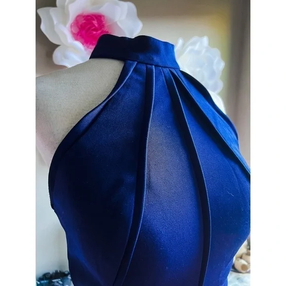 NWT SHERRI HILL Blue Halter Dress - Picture 5 of 14